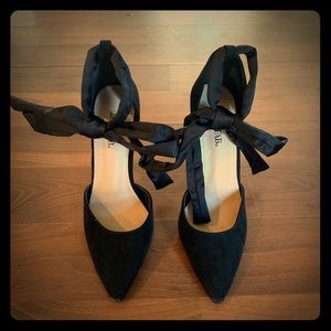 Black heels from JustFab, size 7.5.